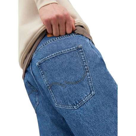Jean Alex bleu avec une coupe droite et des passants pour ceinture - Image 3