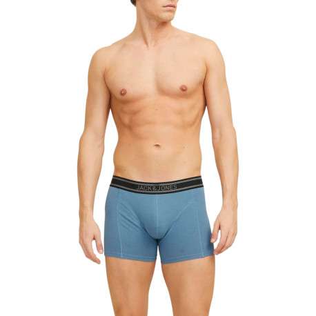 Lot de 3 boxers classique en coton multicolore uni avec une coupe fermée - Image 3
