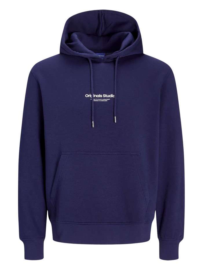 Sweat à capuche bleu uni...