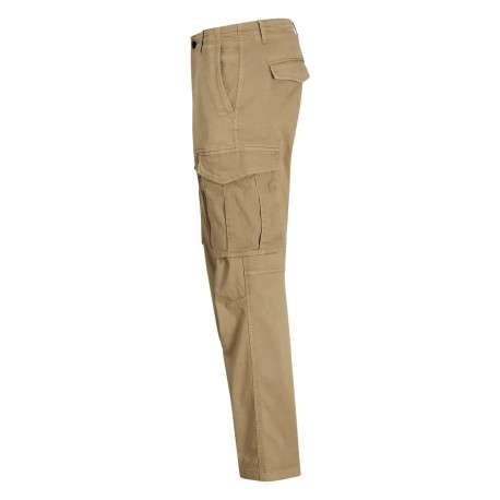 Pantalon Cargo en coton mélangé beige uni avec une coupe droite - Image 2