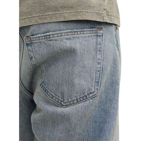 Jean stone uni avec une coupe droite et des passants pour ceinture - Image 3