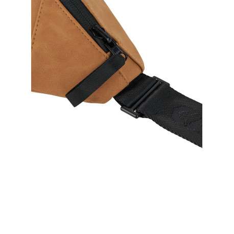 Banane camel unie réversible à imprimé végétal bleu et patch de la marque - Image 4