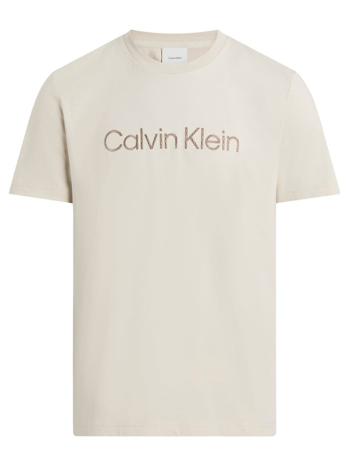 T-shirt en coton beige uni...