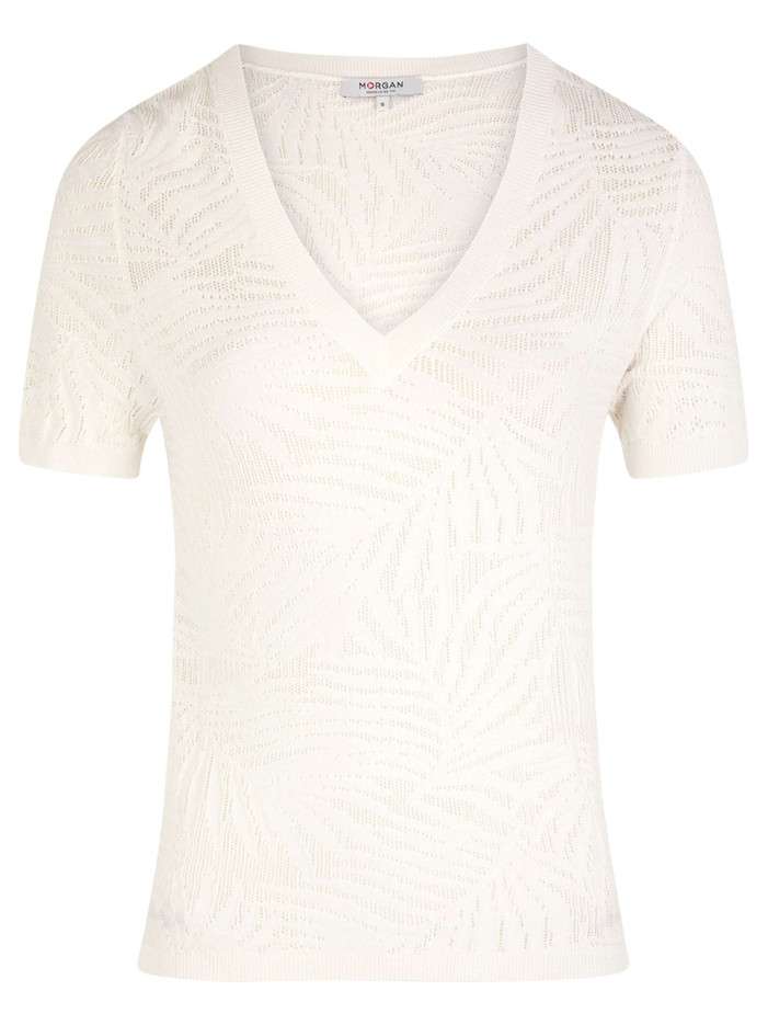 Pull blanc uni à coupe...