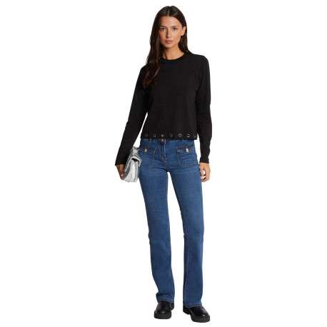 Pantalon 5 Poches en coton mélangé stone uni à coupe skinny avec poches à rabats - Image 3