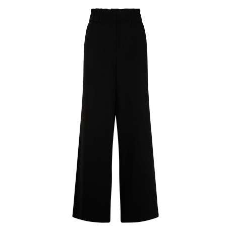 Chino noir uni à coupe bootcut et taille élastiquée et poches à l'italienne
