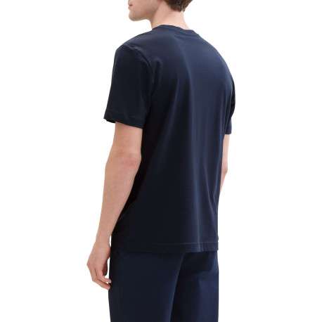 T-shirt en coton bleu marine à col rond avec un gros imprimé à l'avant - Image 2