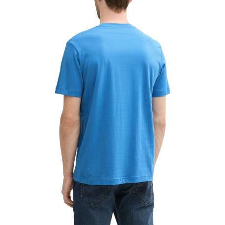 T-shirt en coton bleu à col rond avec un gros imprimé à l'avant - Image 2