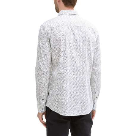 Chemise en coton blanche à petits imprimés avec une coupe ajustée - Image 2