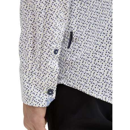 Chemise en coton blanche à petits imprimés avec une coupe ajustée - Image 3