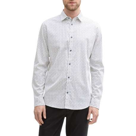 Chemise en coton blanche à petits imprimés avec une coupe ajustée - Image 4