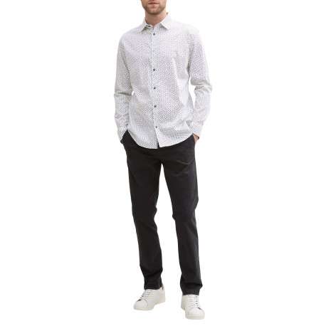 Chemise en coton blanche à petits imprimés avec une coupe ajustée - Image 5