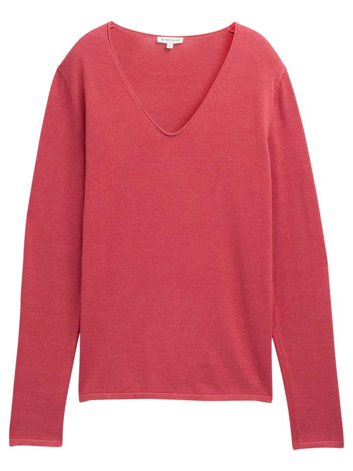 Pull rouge en maille fine...