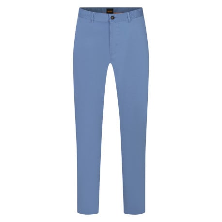 Pantalon Chino coupe slim bleu avec 4 poches  et surpiqûre ton sur ton