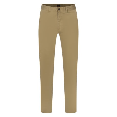 Pantalon Chino coupe slim camel avec 4 poches  et surpiqûre ton sur ton