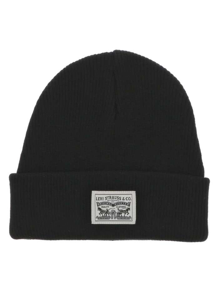 Bonnet en coton noir uni...