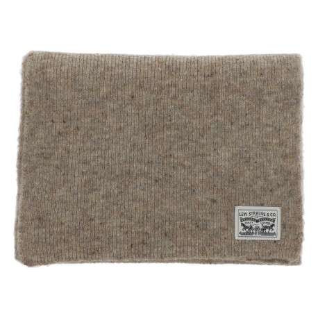 Echarpe écrue chinée à maille moulinée et marque sur patch sur le revers - Image 2