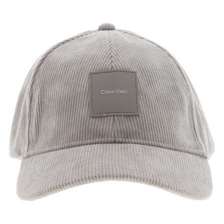 Casquette écrue unie avec fermeture par bande auto-agrippantes en velours côtelé