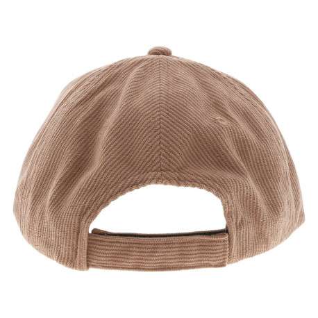 Casquette camel unie en velours côtelé avec patch en silicone de la marque - Image 2