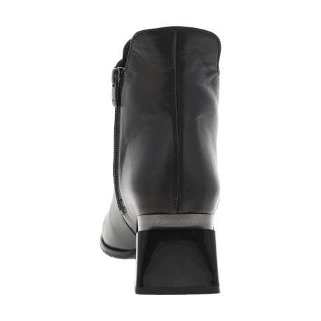 Bottines noires à talon, à lacets et à zip avec surpiqûre ton sur ton - Image 6