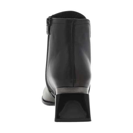 Boots en cuir noires à talon décroché moyen, à zip avec surpiqûre ton sur ton - Image 6