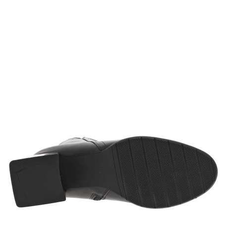 Boots en cuir noires à talon décroché moyen, à zip avec surpiqûre ton sur ton - Image 5
