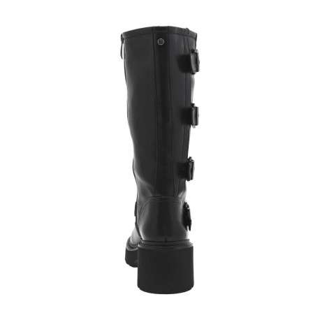 Bottes noires à semelle à talon décroché moyen et à zip avec boucle à ardillon - Image 6