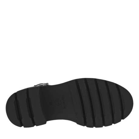 Bottes noires à semelle à talon décroché moyen et à zip avec boucle à ardillon - Image 5
