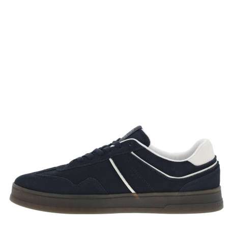 Tennis marine plate, à lacets plat avec surpiqûres ton sur ton