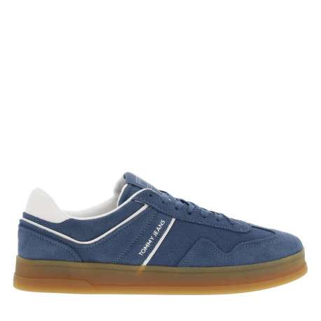 Tennis bleu ciel plate, à lacets plat avec surpiqûres ton sur ton - Image 2