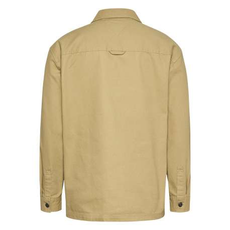 Chemise en coton régénératif sable unie à coupe droite et col à revers - Image 2