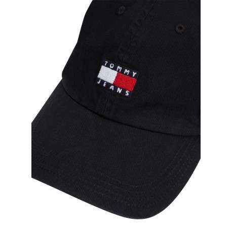 Casquette en coton biologique noire unie avec logo de la marque - Image 4