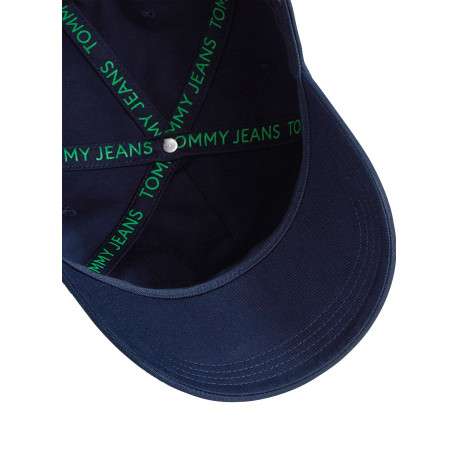 Casquette en coton biologique marine unie strapback avec logo - Image 3