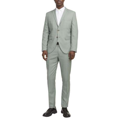 Pantalon de costume vert d'eau uni à coupe super slim avec 4 poches - Image 3