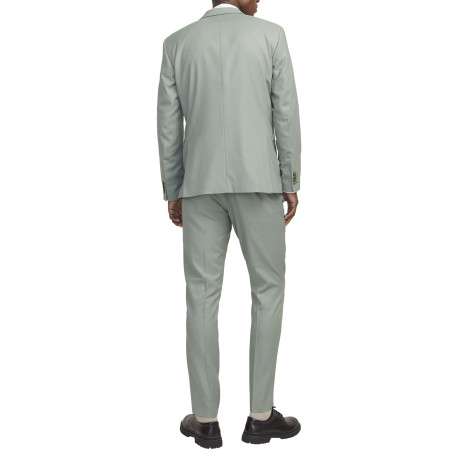 Pantalon de costume vert d'eau uni à coupe super slim avec 4 poches - Image 5