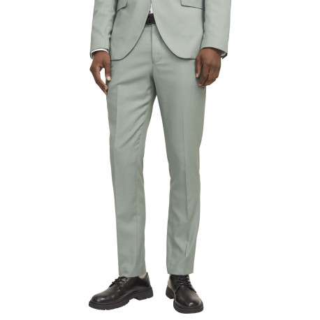 Pantalon de costume vert d'eau uni à coupe super slim avec 4 poches - Image 6