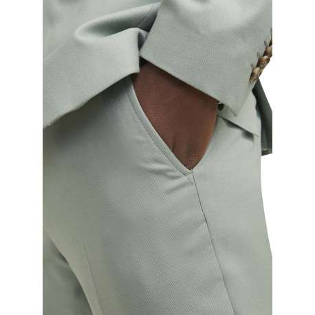 Pantalon de costume vert d'eau uni à coupe super slim avec 4 poches - Image 8