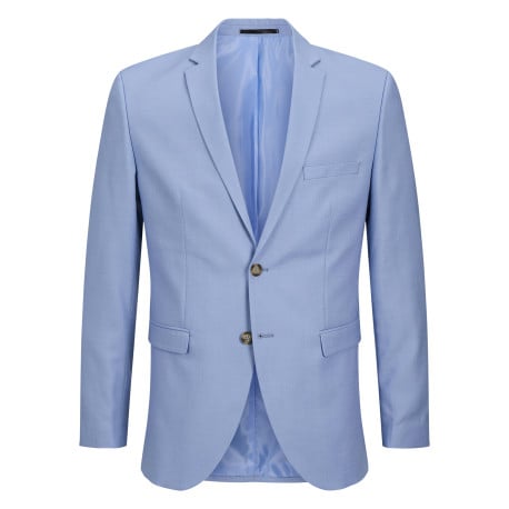 Veste de costume bleu ciel à coupe super slim, col à revers et poches