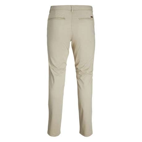 Pantalon chino sable uni en coton avec une coupe slim et 4 poches - Image 2