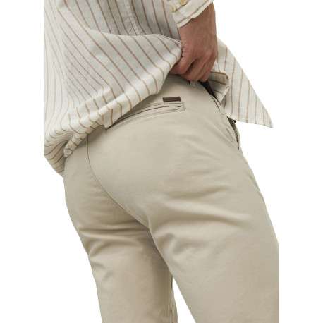 Pantalon chino sable uni en coton avec une coupe slim et 4 poches - Image 6