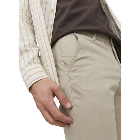 Pantalon chino sable uni en coton avec une coupe slim et 4 poches - Image 7