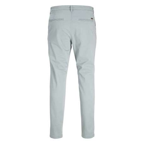 Pantalon chino en coton bleu ciel uni avec 4 poches et une coupe slim - Image 2