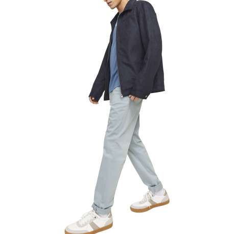 Pantalon chino en coton bleu ciel uni avec 4 poches et une coupe slim - Image 6