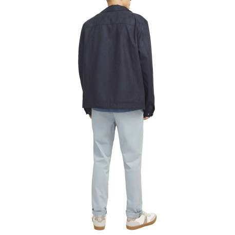 Pantalon chino en coton bleu ciel uni avec 4 poches et une coupe slim - Image 7