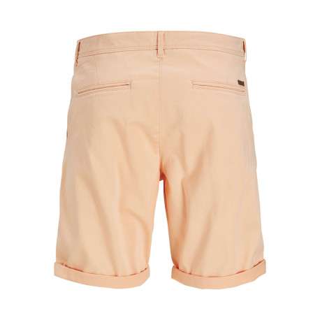 Short pêche uni en coton à coupe regular avec patch marron et 4 poches - Image 2