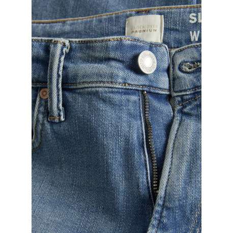 Jean Glenn en coton bleu ciel délavé à coupe slim avec rivets cuivrés - Image 3