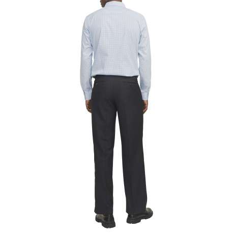 Chemise en coton bleu ciel à motif avec une coupe slim et un col français - Image 3