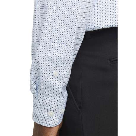 Chemise en coton bleu ciel à motif avec une coupe slim et un col français - Image 7