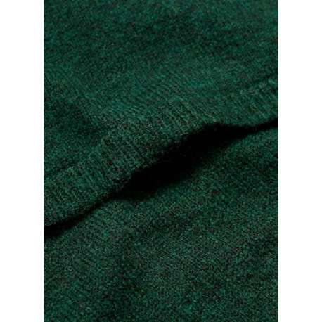 Jupe crayon longue verte unie en laine avec une taille élastiquée - Image 3