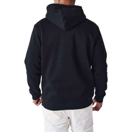 Sweat noir imprimé à coupe ample avec col à capuche et poches kangourou - Image 2